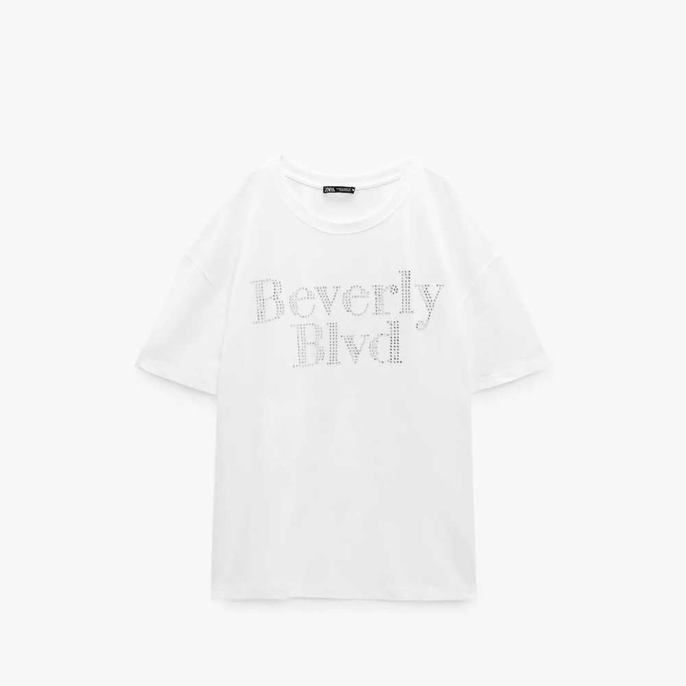 zara rhinestone tee